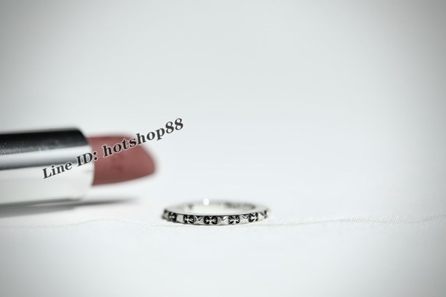 Chrome Hearts專櫃經典款純手工做舊純銀飾品 克羅心925純銀齒輪夾花戒指 gj1197